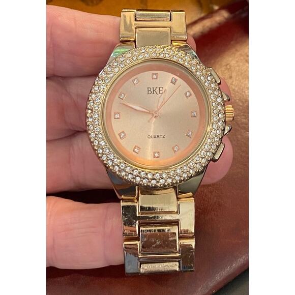 Women\'s BKE 40mm Watch, Rose Gold Tone with Rhinestones